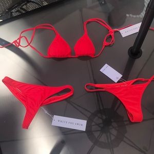 White Fox Boutique swimsuit with 2 bottoms